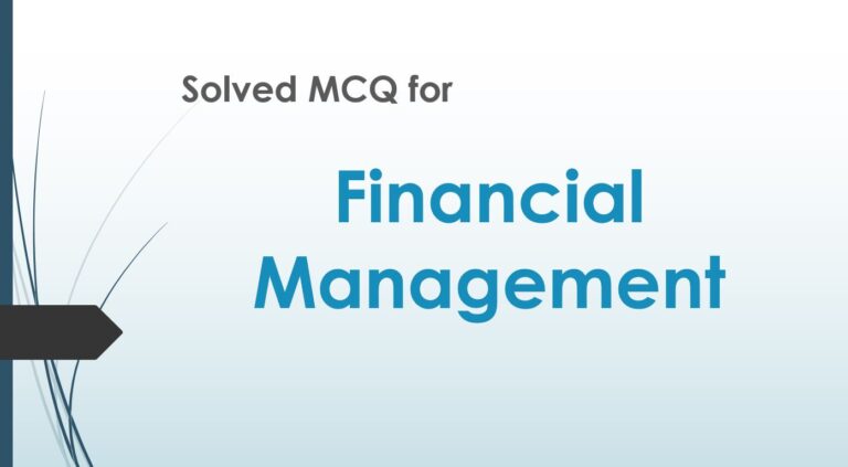 MCQ on financial management
